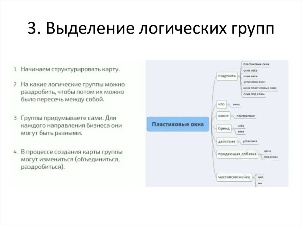 3. Выделение логических групп