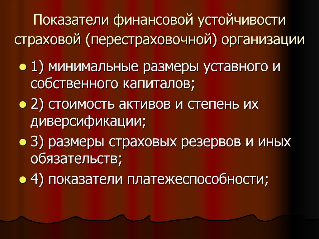 Финансовая устойчивость страховой компании презентация