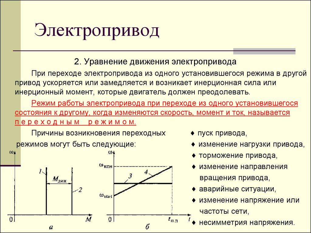 Урок №3 Энергетический баланс для механической части электропривода -  презентация онлайн