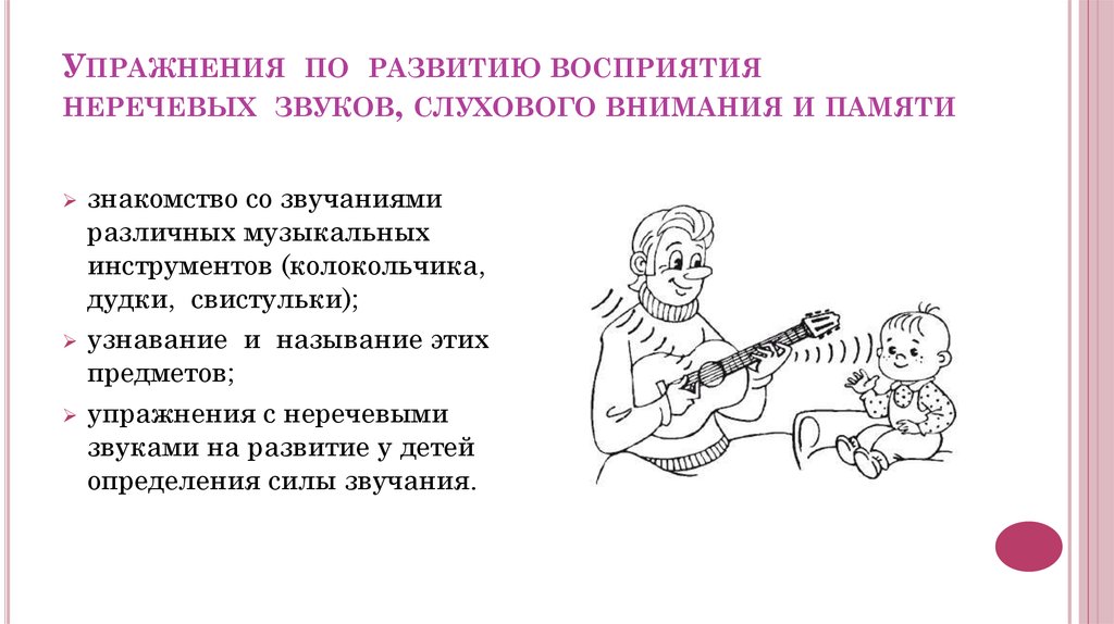 Звуковое и слуховое восприятие. Упражнения для развития слухового слухового восприятия. Слухового внимания и слухового восприятия на неречевых звуках. Дидактические игры и упражнения для коррекции слухового восприятия. Задания на развитие слухового внимания.