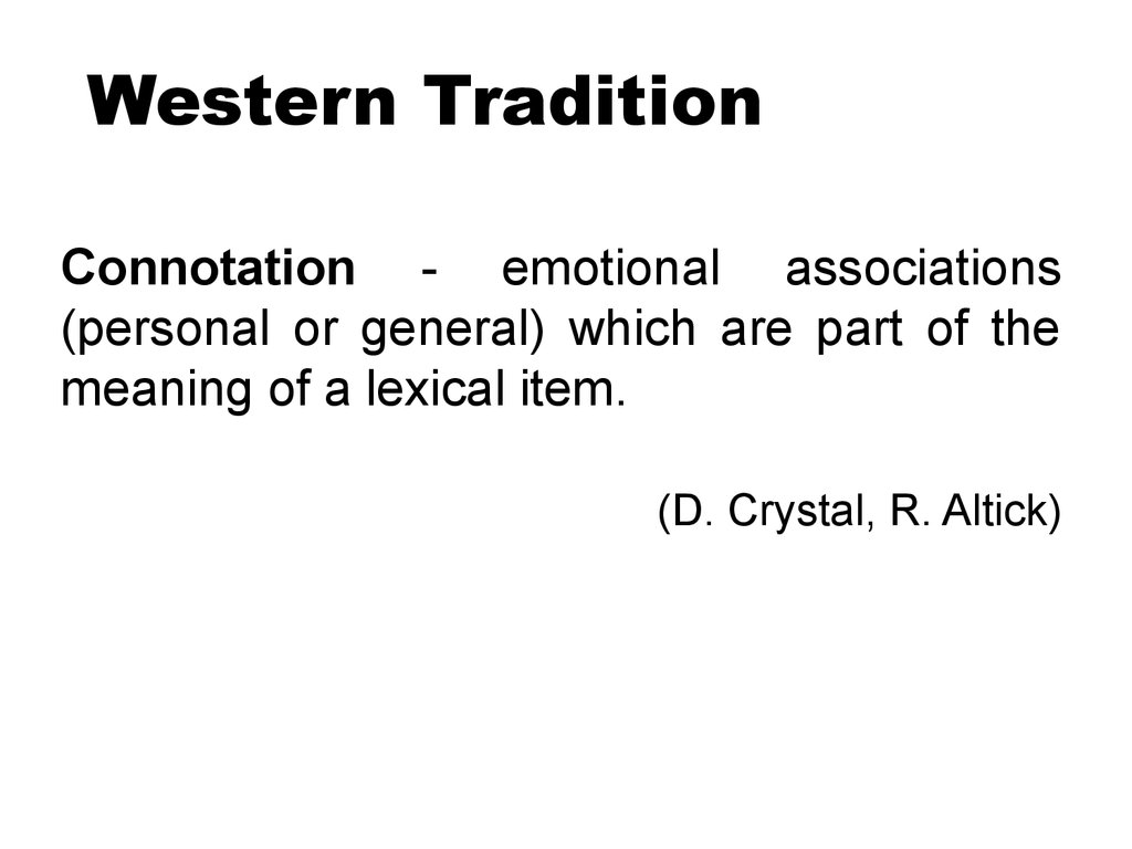 Western Tradition