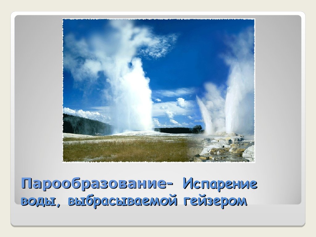 Вода может испаряться. Плакат Гейзер. Испарение гейзера. Парообразование в гейзерах. Парообразование 7 класс.