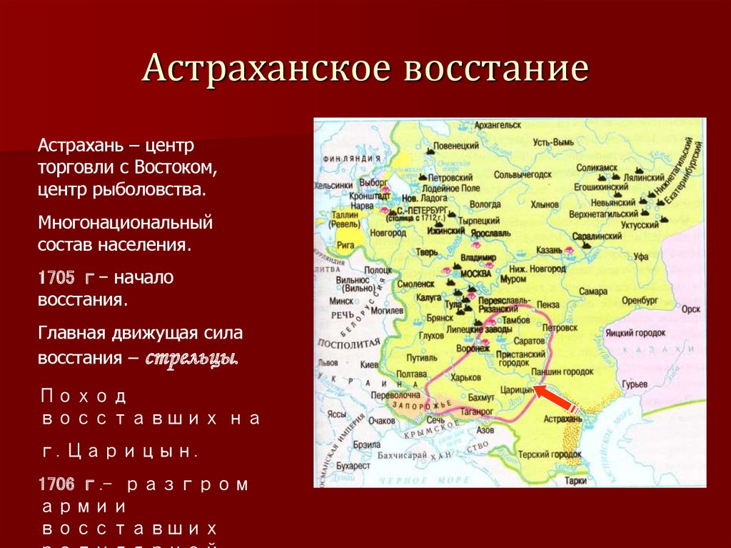 В каких городах были восстания