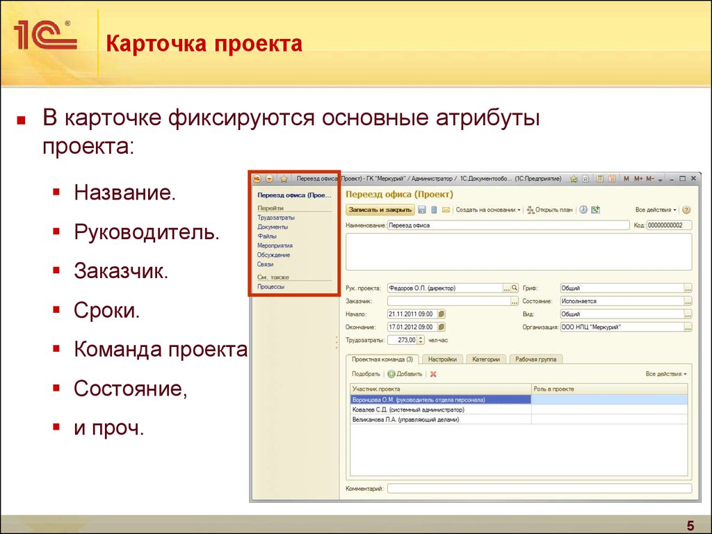 1с проекты. Карточка проекта. Карточка проекта 1с. Карточка команды проекта. Карточка проекта пример.