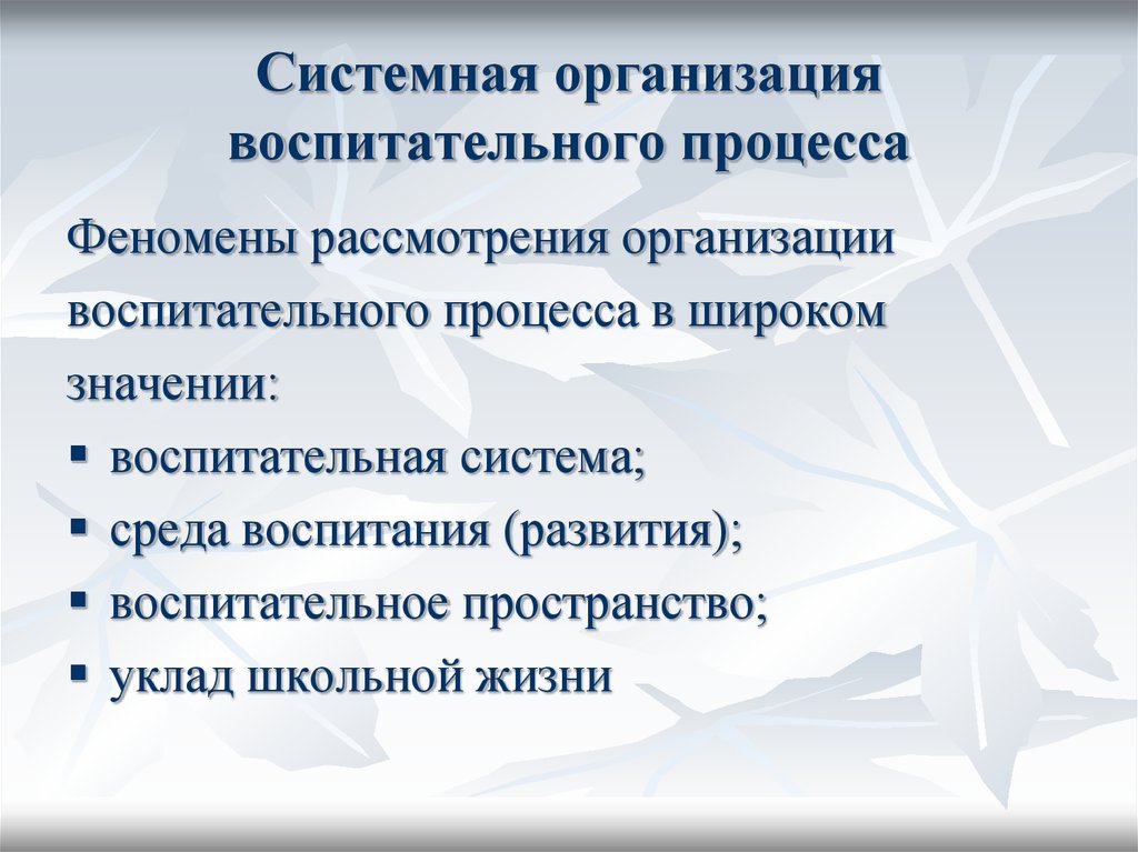 Воспитательное пространство. Социальное пространство воспитательного процесса. Организация воспитания. Организация воспитательного пространства.