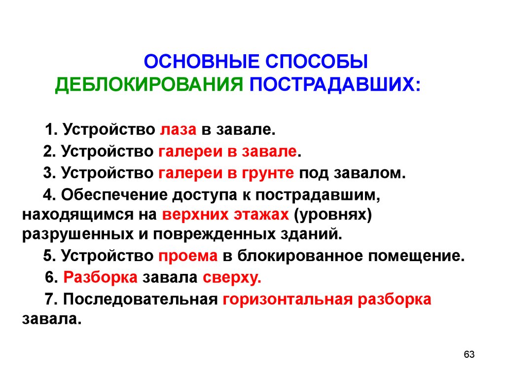 Основные методы. Способы деблокирования пострадавших. Способы выполнение работ по деблокированию. Способы деблокирования пострадавших из завалов. Деблокация пострадавших основные способы и приемы.