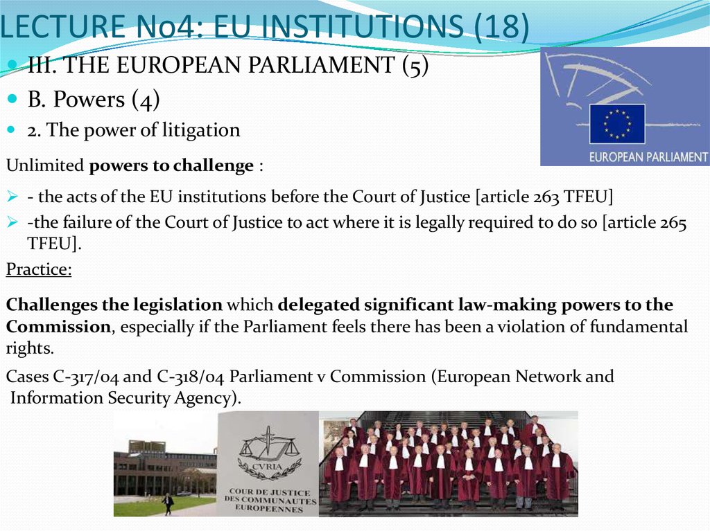 LECTURE No4: EU INSTITUTIONS (18)