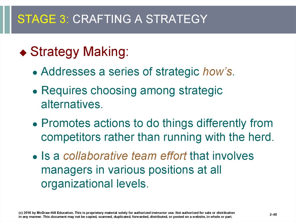 STAGE 3: CRAFTING A STRATEGY