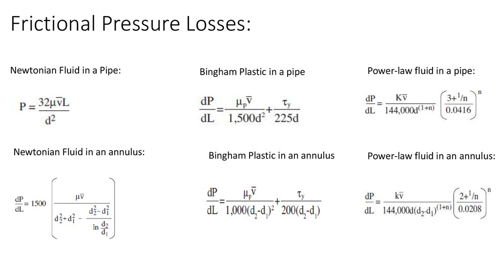 drilling hydraulics flow pressure losses calculator