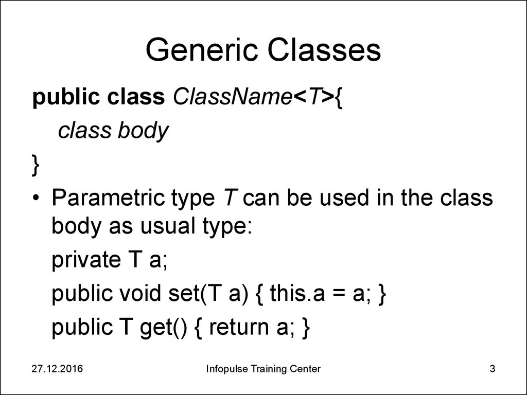 Generic Classes