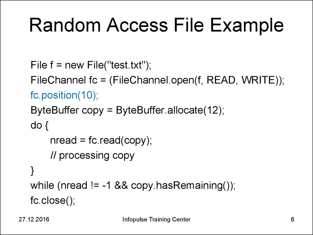 30. Java basic I/O 30. Files - online presentation