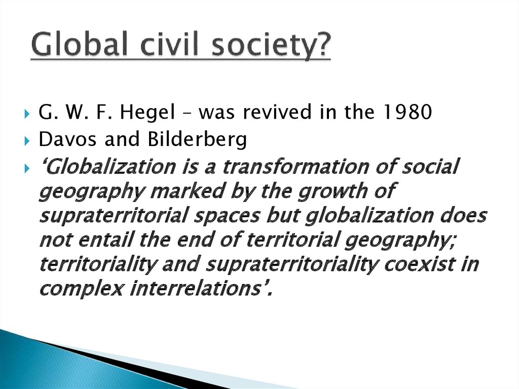 Global civil society?