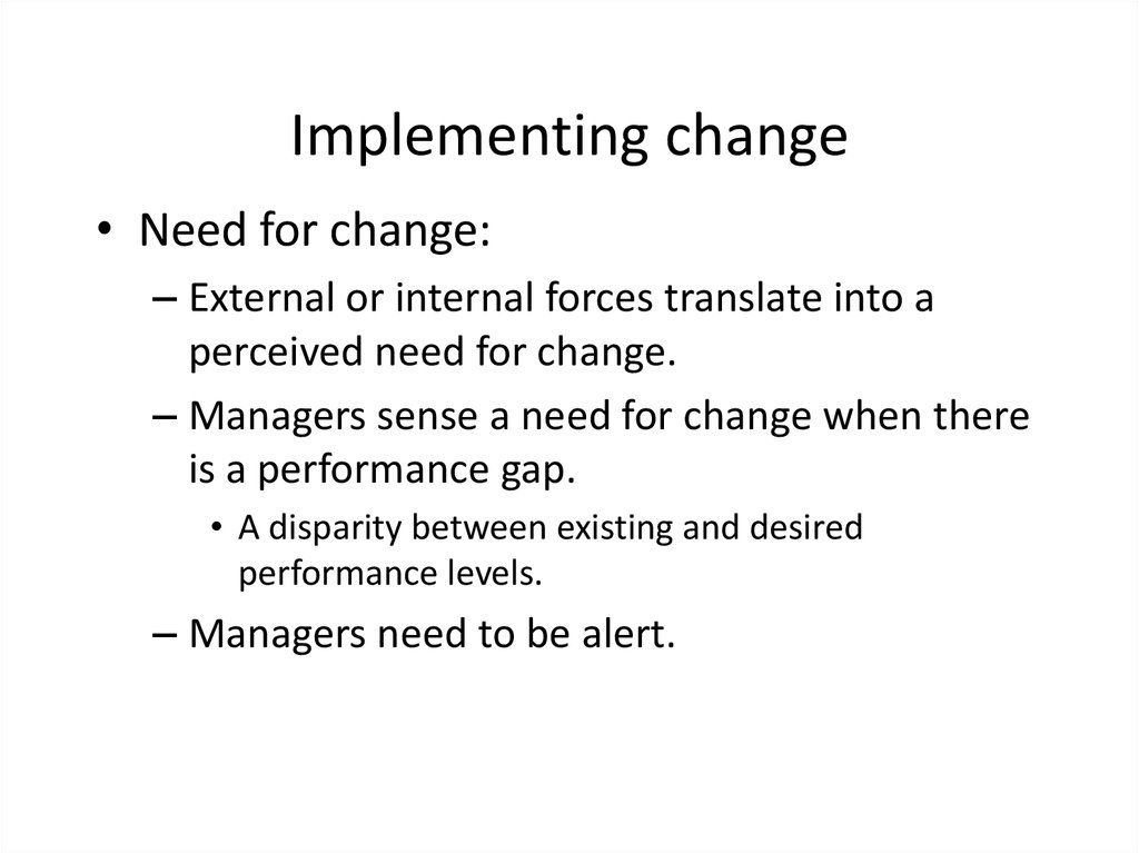 Implementing change