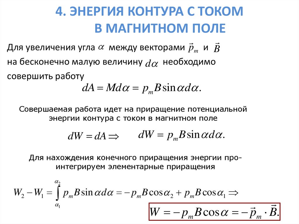 Контур с током в магнитном