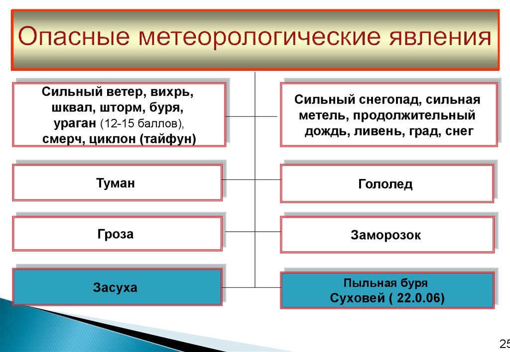 К метеорологическим опасным природным явлениям относятся