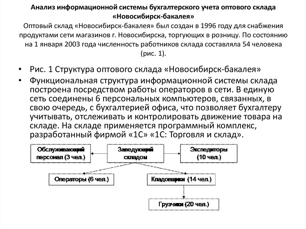 Информационные системы в бухгалтерском учете. Анализ информационной системы. Информационная система бухгалтерского учета. Программные продукты ИС  бухгалтерского учета. Анализ склада.