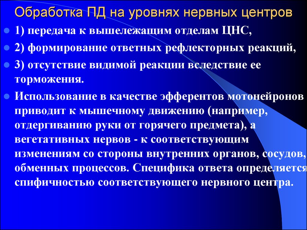 Уровни нервной системы. Уровни нервного центра. Классификация нервных центров. Первый уровень нервного центра расположен в. Рабочий отдел нервного центра.