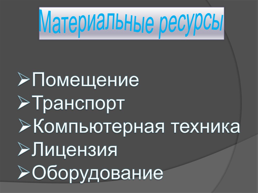 Материальные ресурсы