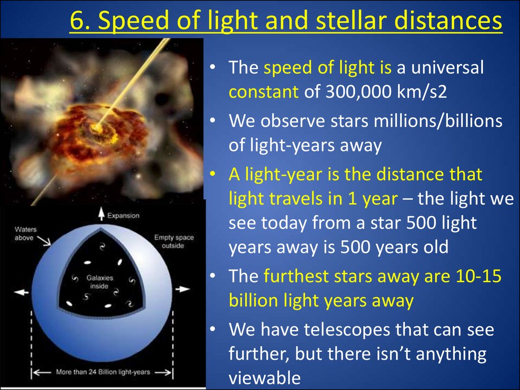 6. Speed of light and stellar distances