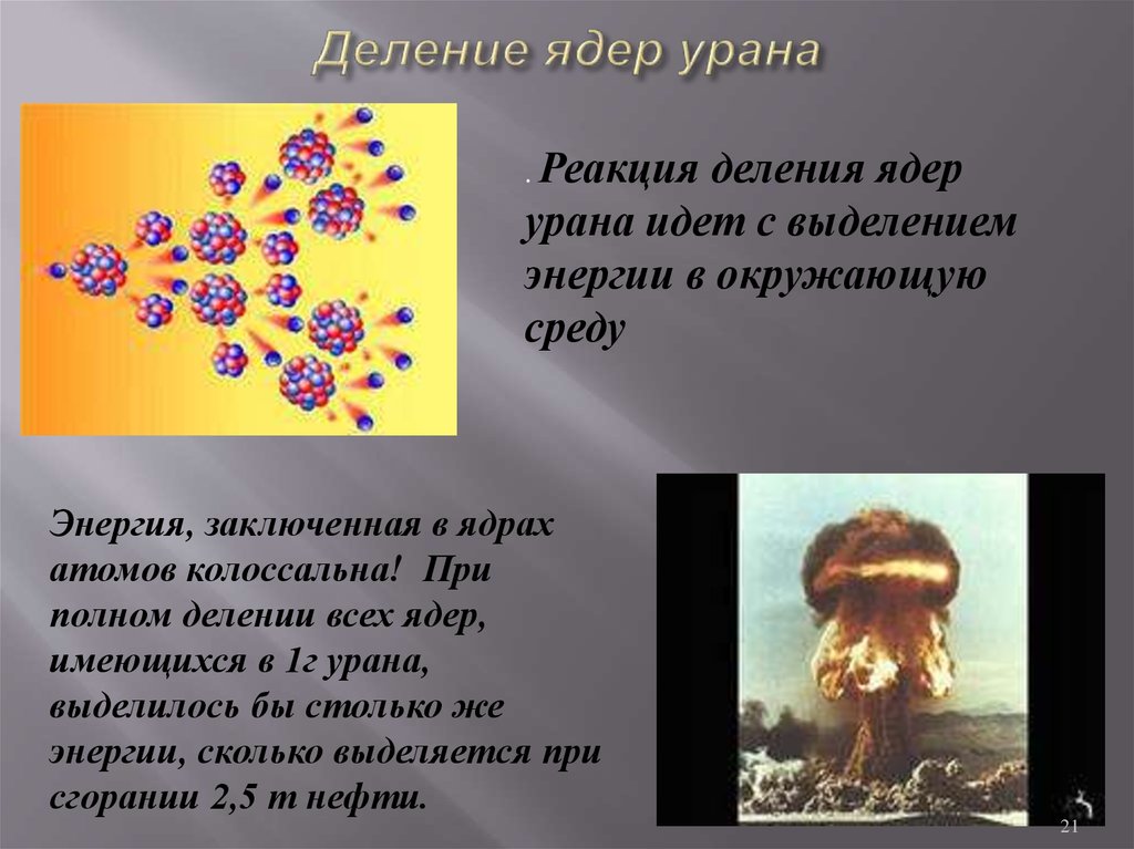 Презентация деление ядер урана 9 класс