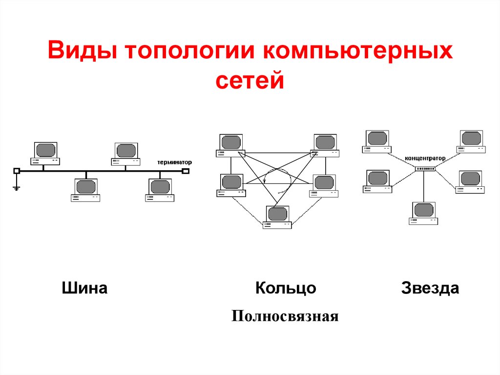 Виды топологии компьютерных сетей