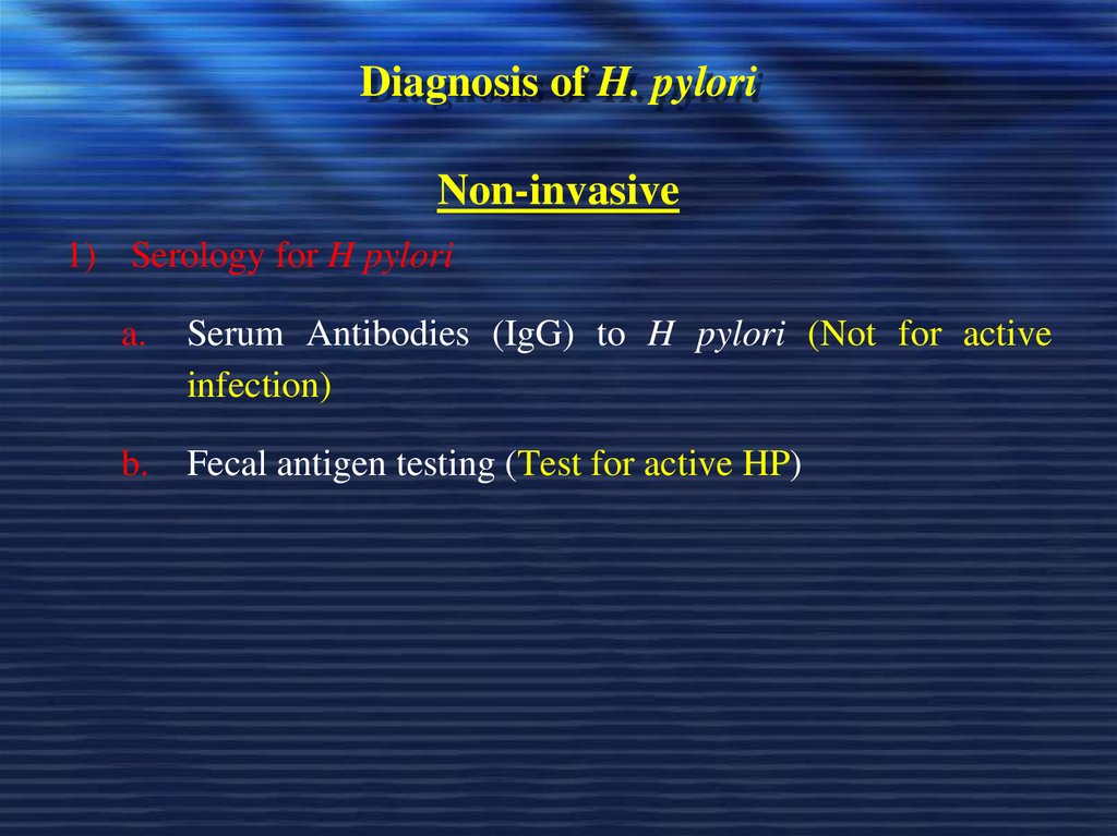 Diagnosis of H. pylori