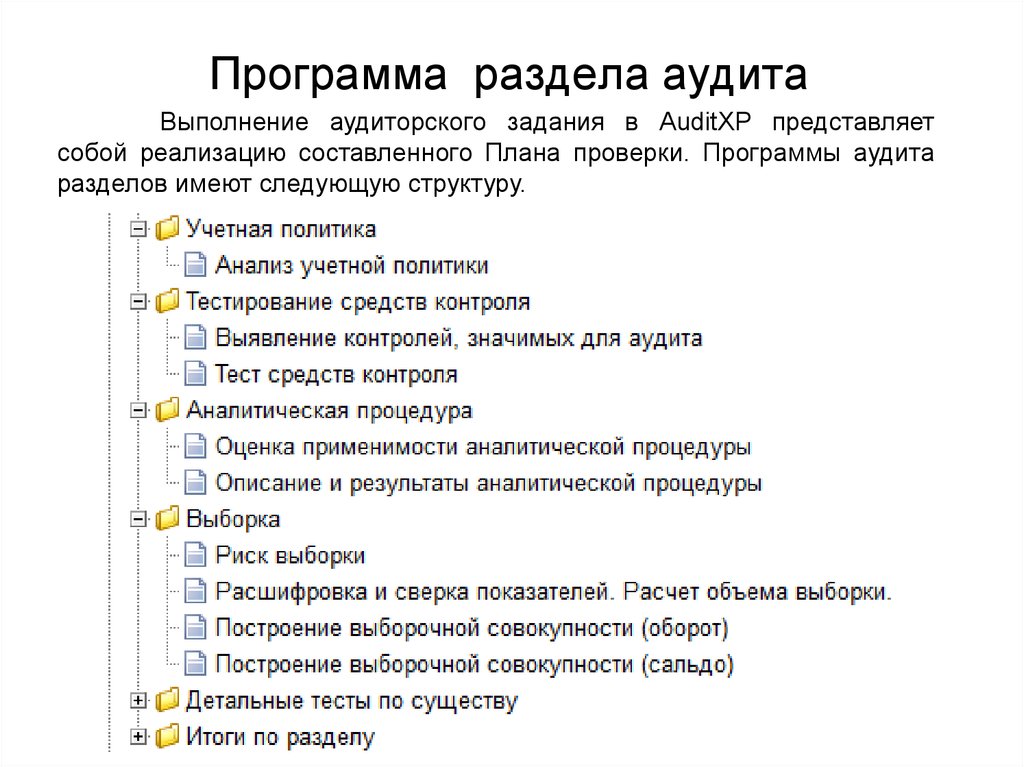 В общем плане аудита приводятся тест с ответами