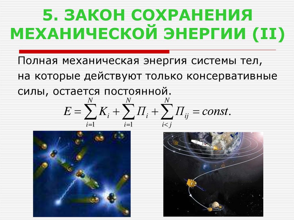 Закон сохранения механической энергии рисунок