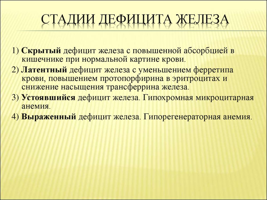 Латентный дефицит железа. Стадии дефицита железа. Анкета на дефицит железа.