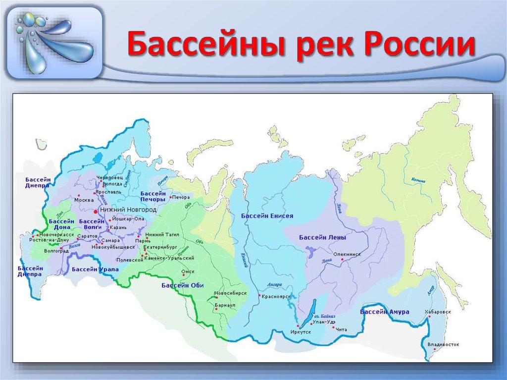 Географическая карта рек россии