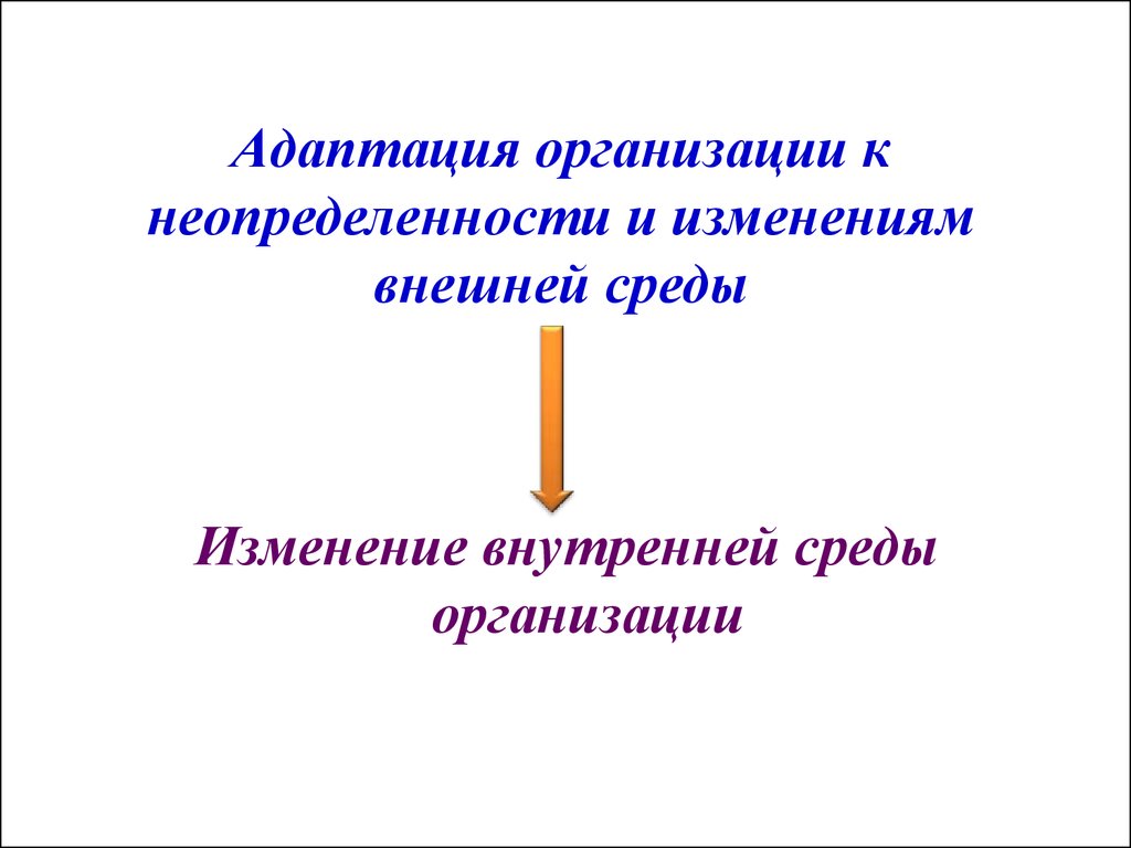 Адаптация организаций к изменениям