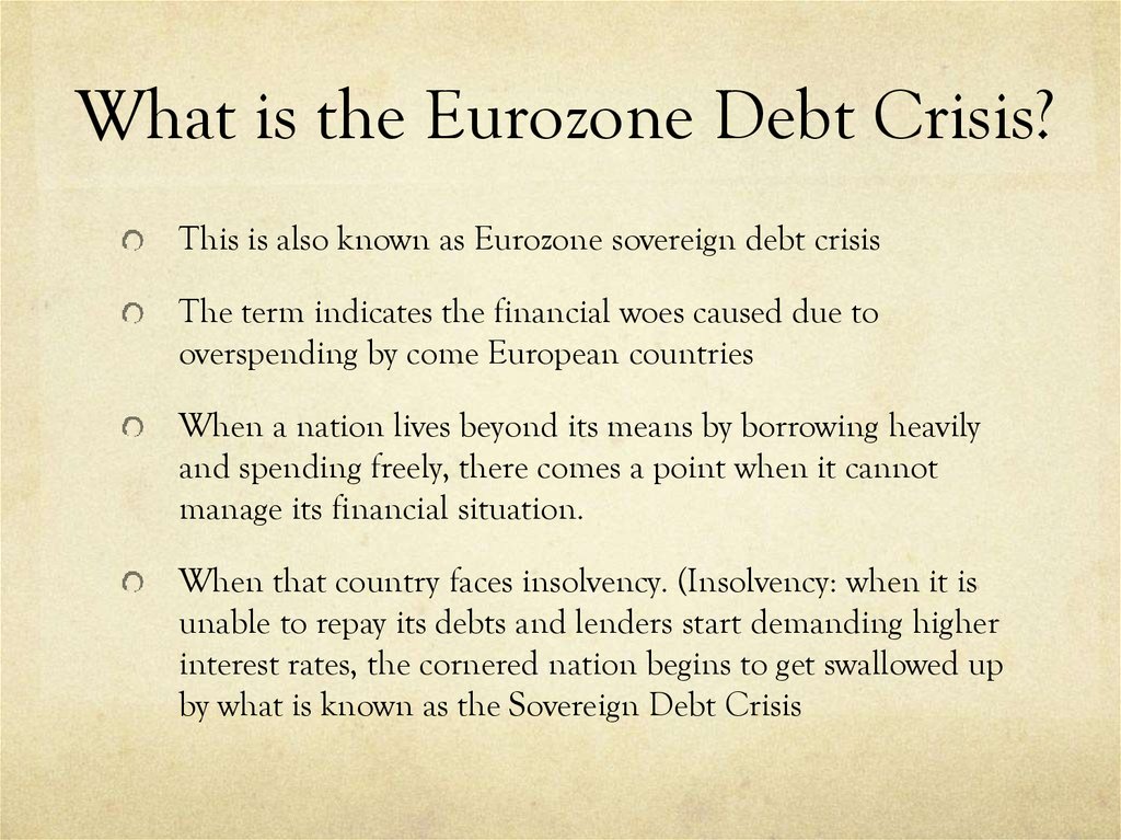 What is the Eurozone Debt Crisis?
