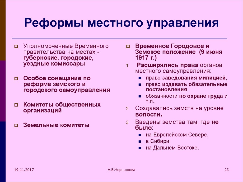 Реформа местного управления