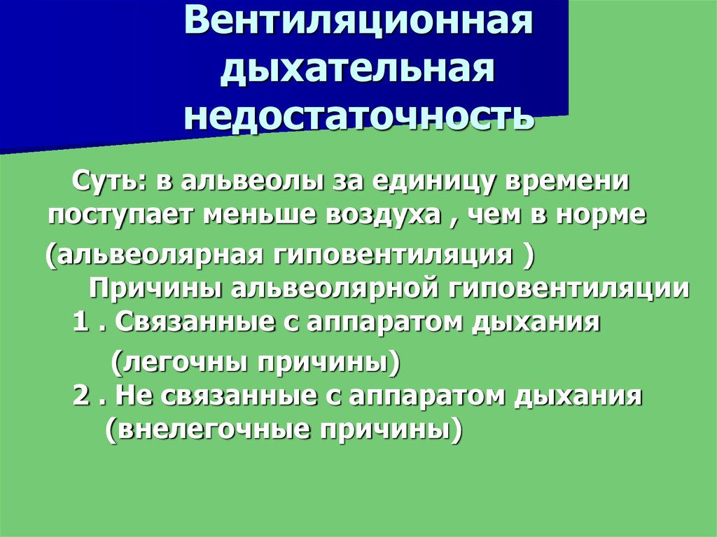 Дыхательная недостаточность патофизиология презентация