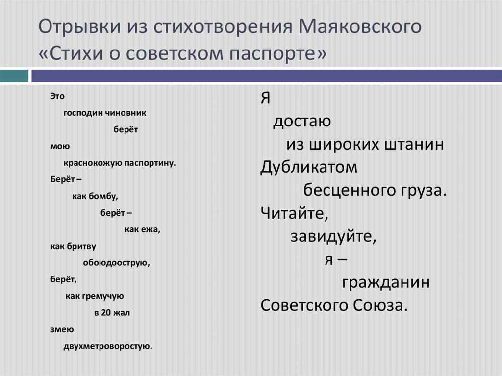 Отрывки сведений. Паспорт советского Союза Маяковский. Я гражданин советского Союза Маяковский стих. Стихи о Советском паспорте. Стиз о Советском паспоре.