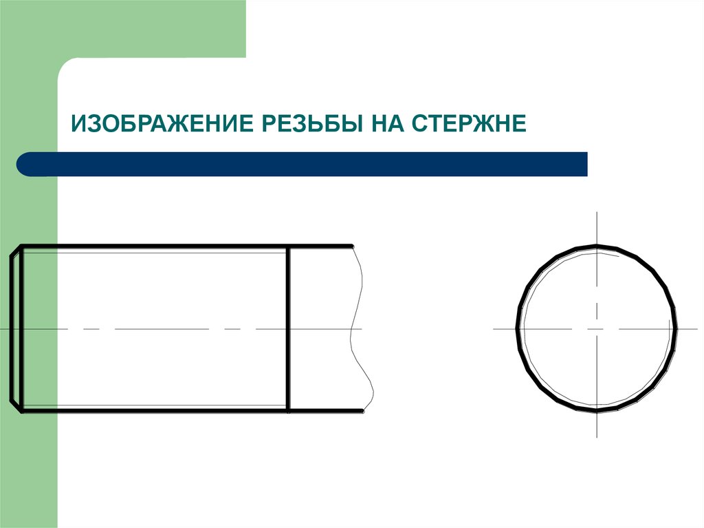 На каком рисунке изображена резьба на стержне