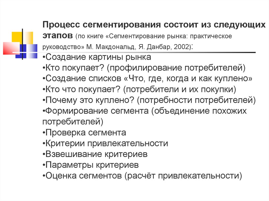 Макдоналд Данбар Сегментирование Рынка Практическое Руководство М