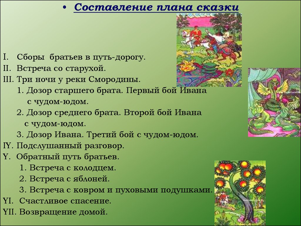 Составить план сказки