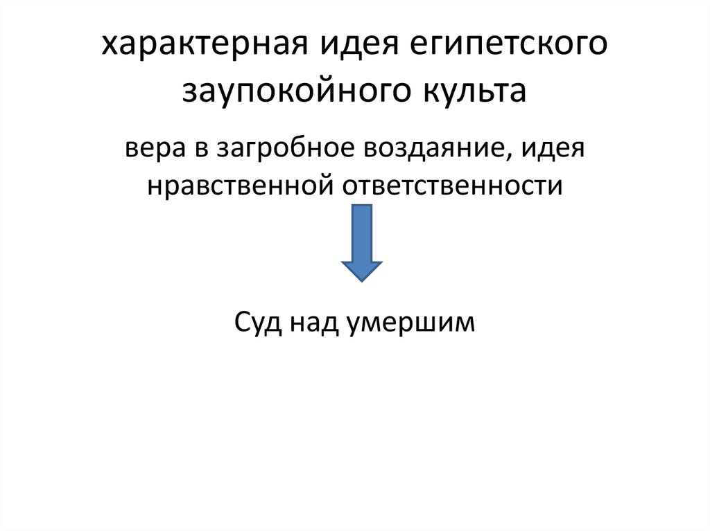 характерная идея египетского заупокойного культа