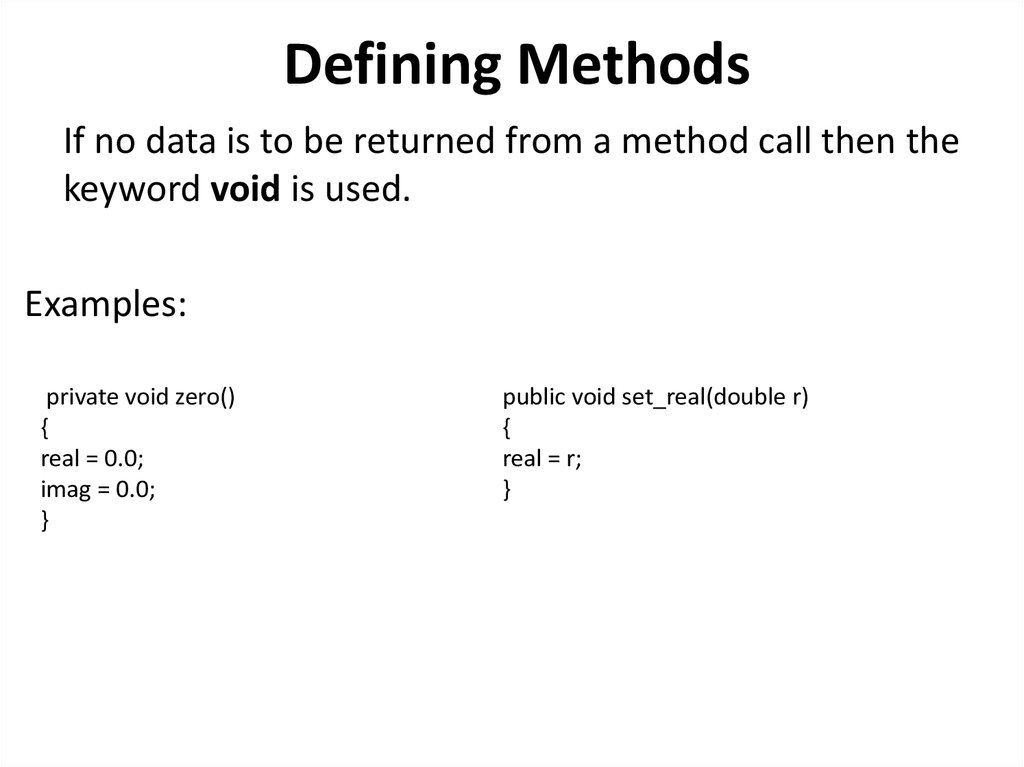 Defining Methods