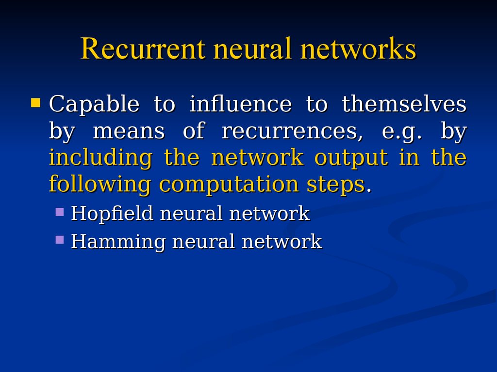 Recurrent neural networks