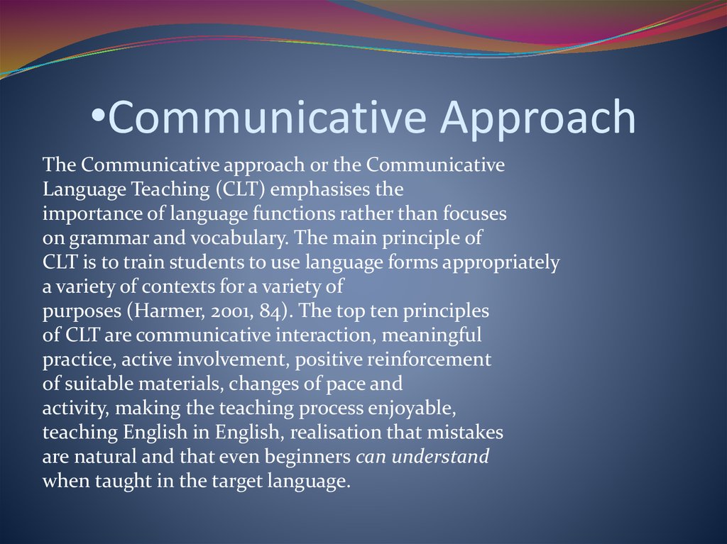 What Is Communicative Approach Of Teaching English