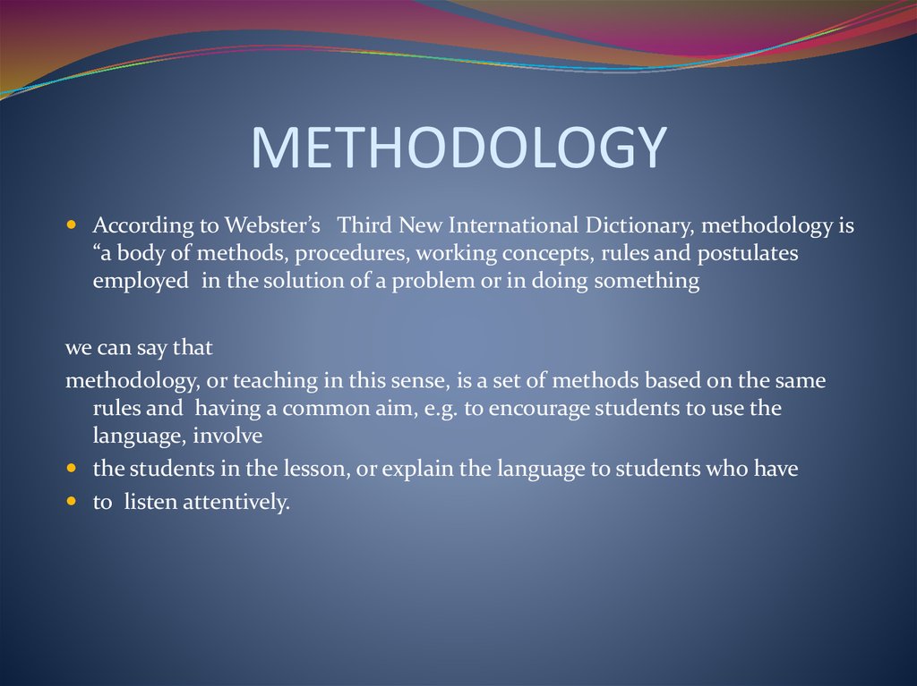 methodology meaning in english grammar