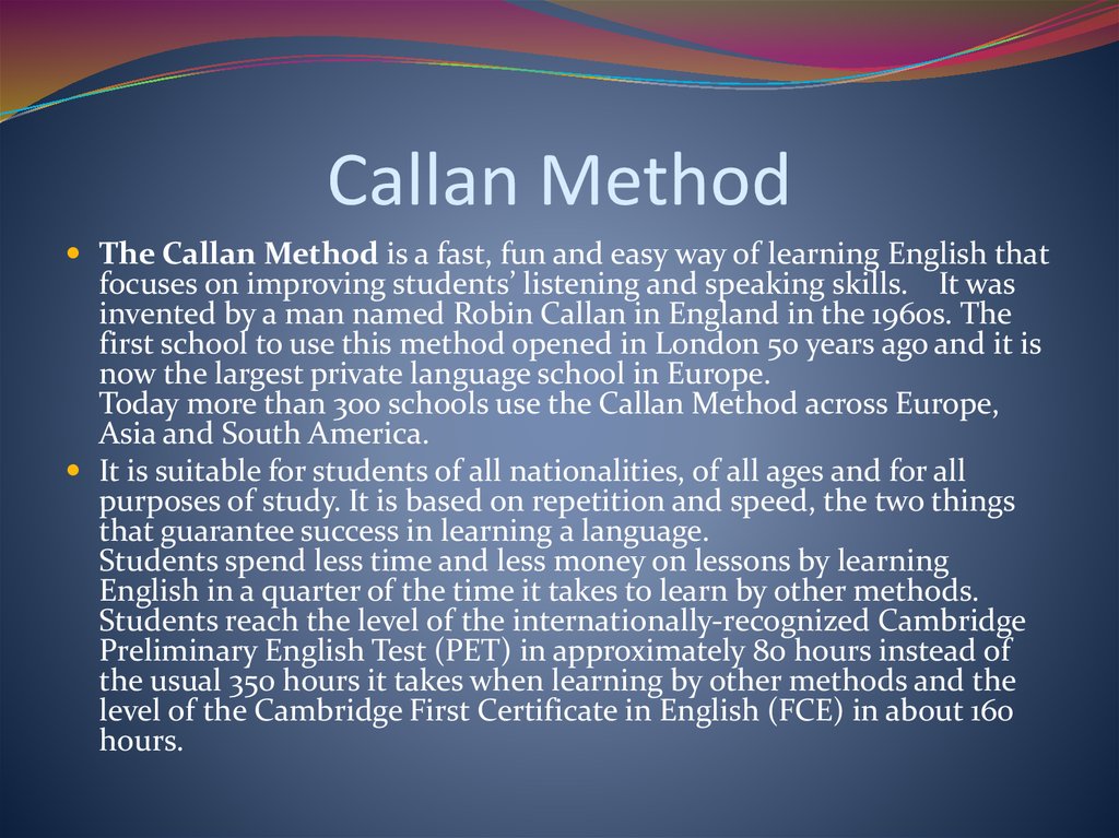 Callan Method Charts