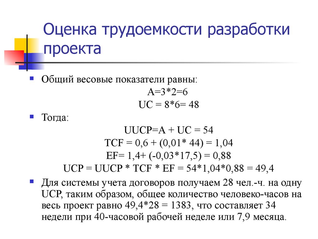 Методы оценки трудоемкости проекта