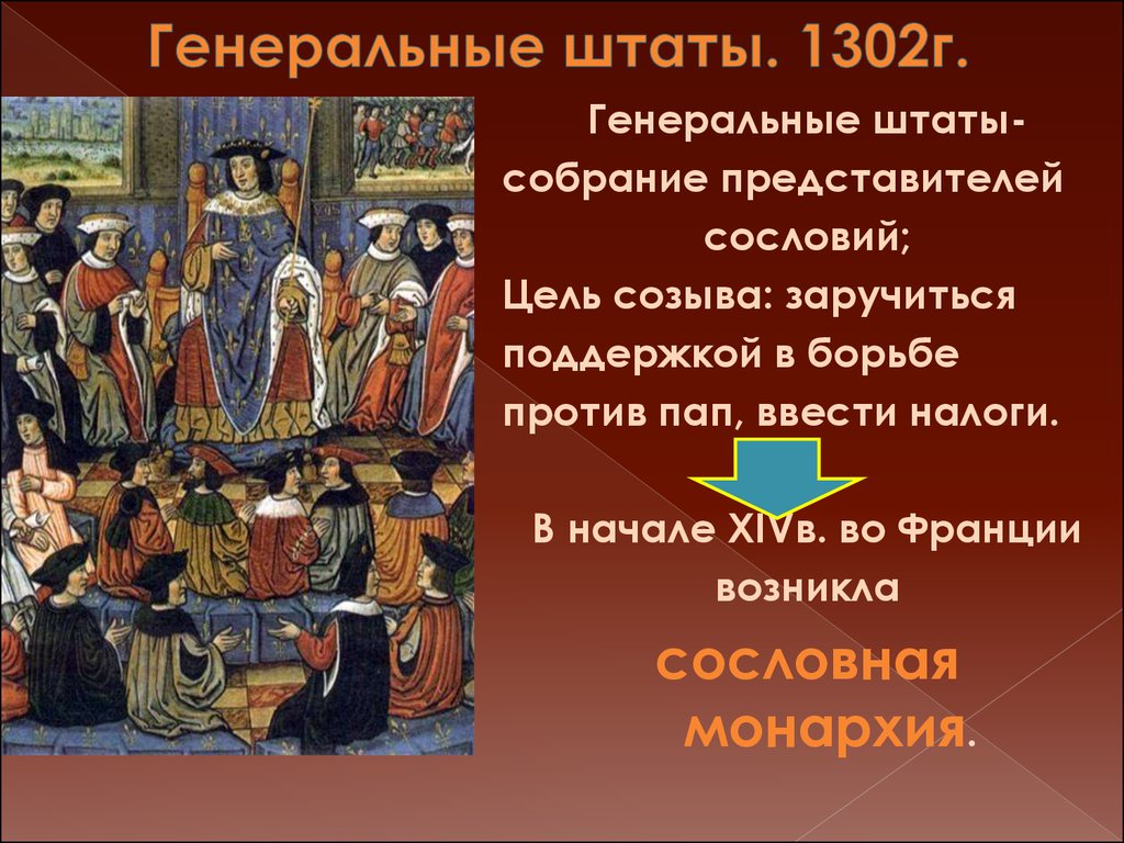 Сословная монархия возникает в. Собрание генеральных Штатов во Франции 1302. 1302 Г созыв генеральных Штатов во Франции. Генеральные штаты во Франции 1302. Первый созыв генеральных Штатов — 1302 г..