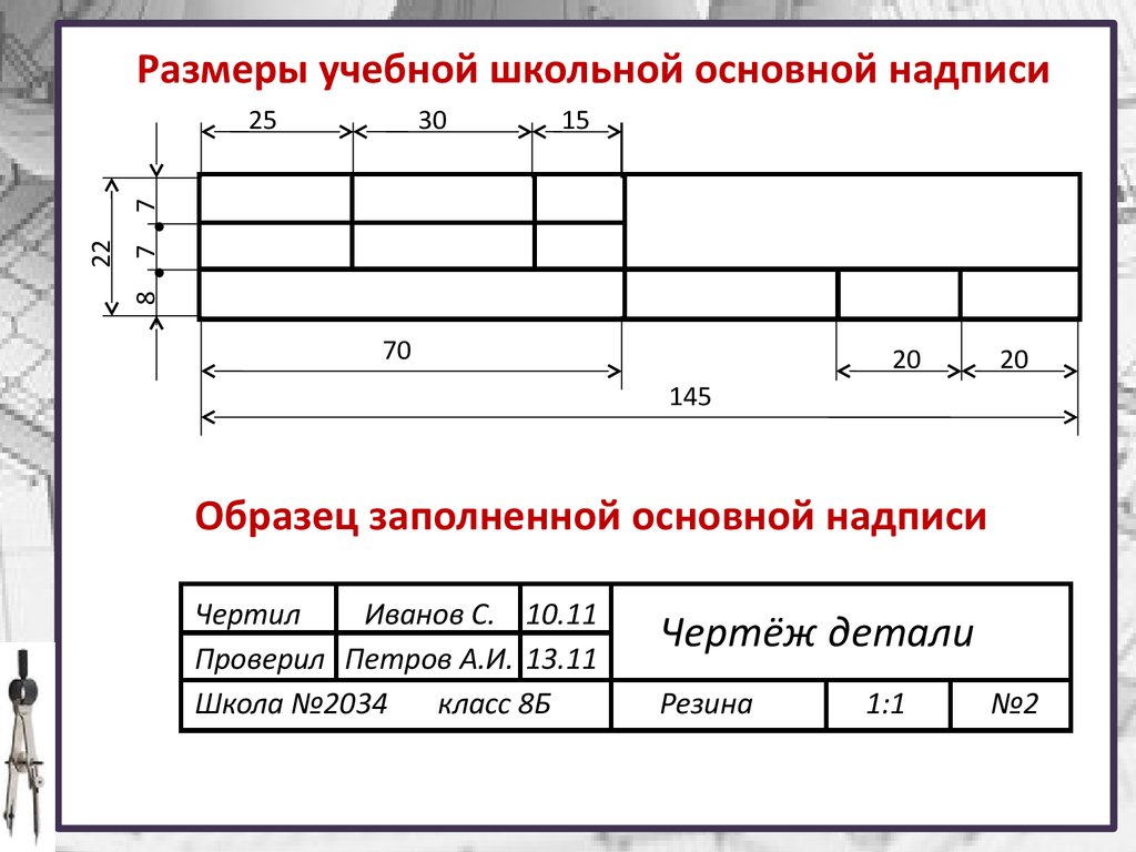 Надпись чертежа а4