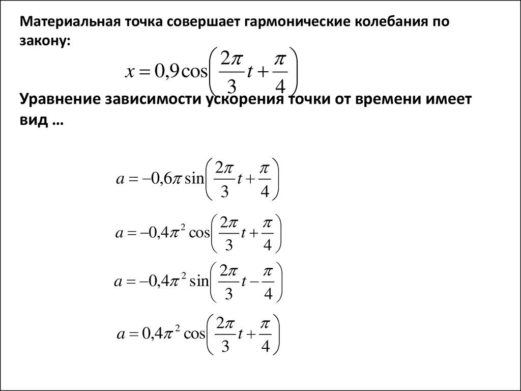 Гармонические колебания точки