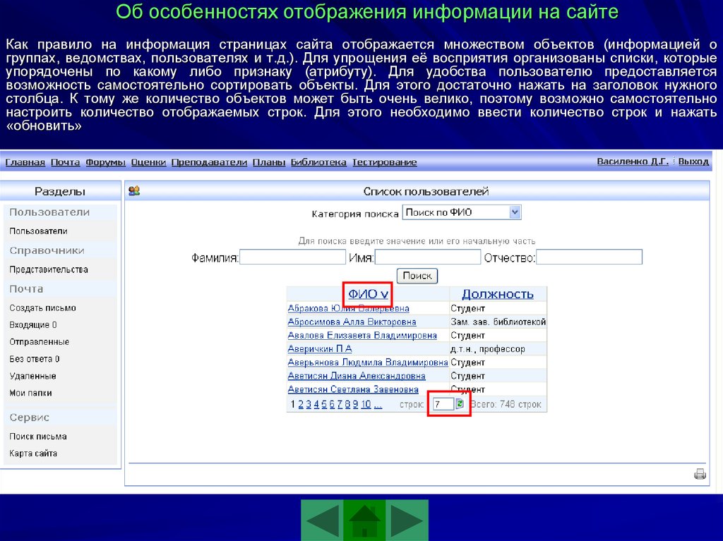 Отображение информации. Особенности отображения. Страница для просмотра информации. Порядок отображения на сайте организации. Особенности отображения Ир.