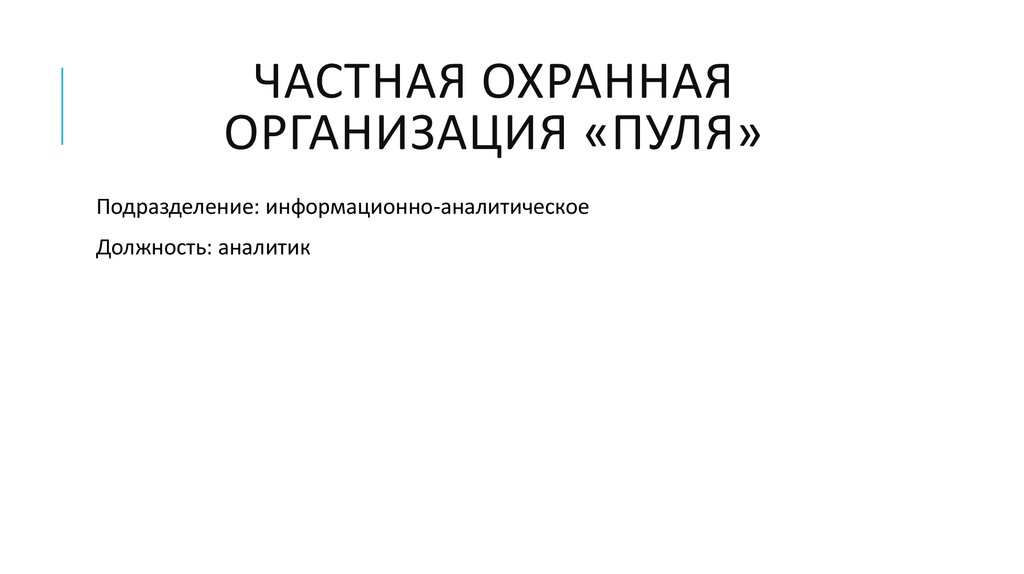 Частная охранная организация «Пуля»